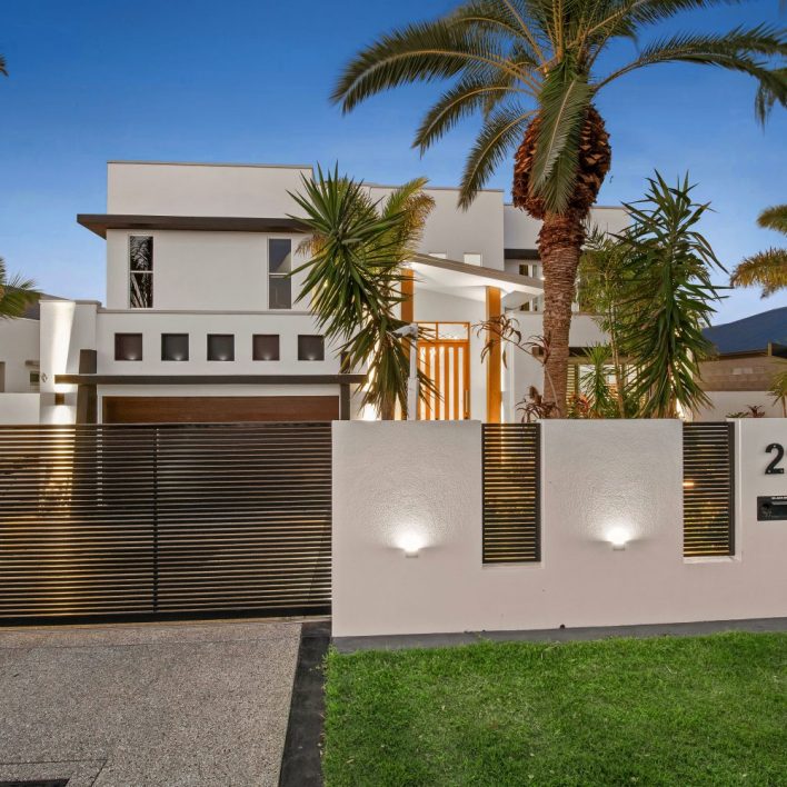 Luxury house front pelican waters sunshine coast renovation