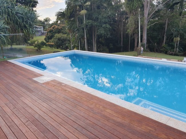 above ground pool mosaic waterline tiles build sunshine coast