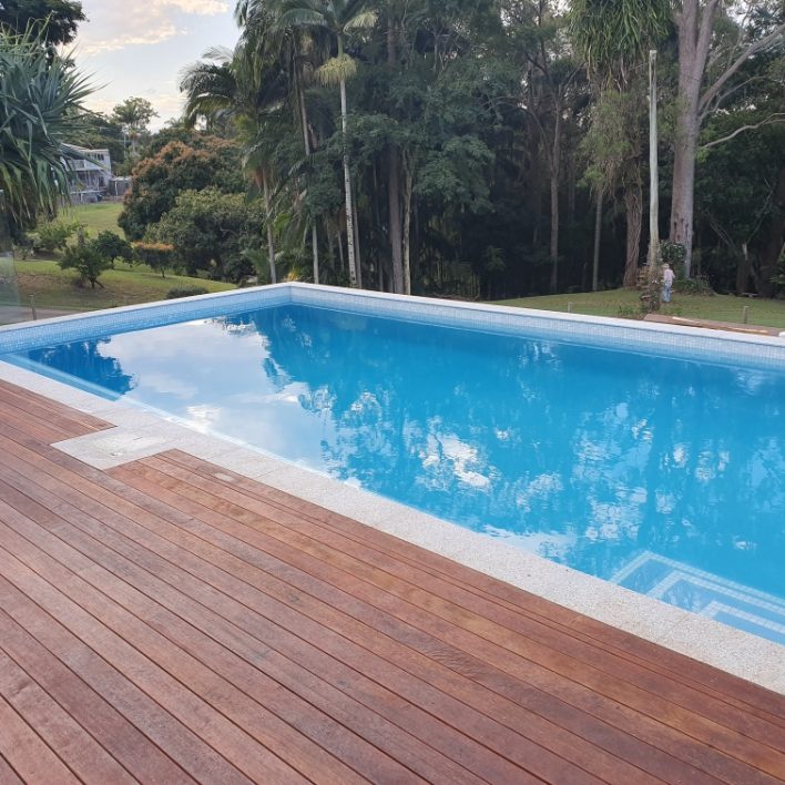 above ground pool mosaic waterline tiles build sunshine coast
