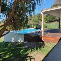 Sloping block pool Rosemount concrete swimming pool sloping block sunshine coast