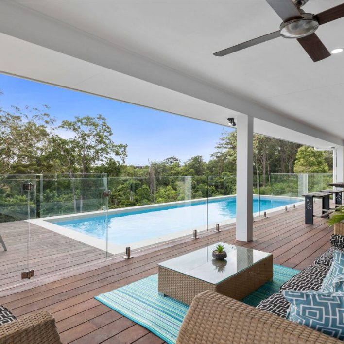 timber deck and pool built in Woombye timber deck and swimming pool build sunshine coast