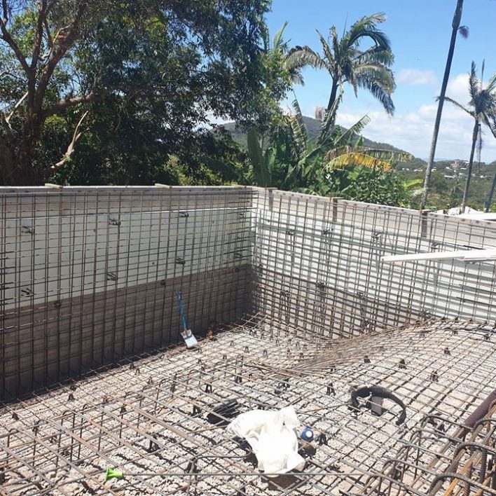 massive above ground pool under construction sunshine coast